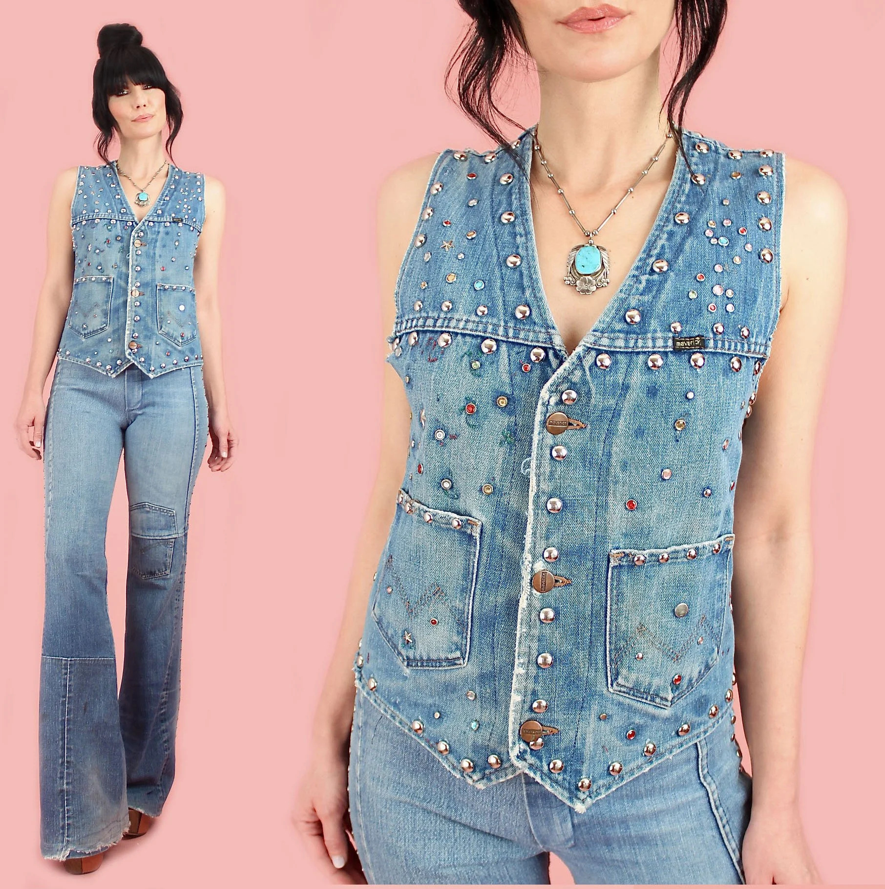Vintage #13 Triple Pleat Patched Jacket // Burlington Denim Jacket